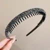 Elegante diadema de borde fino para mujer, banda para el cabello antideslizante para lavarse la cara, adecuada para el uso diario, con dientes para un efecto de corona alta y adelgazamiento facial