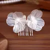 Tocado de Novia Transfronterizo Peine para el Cabello Barroco Flores Doradas Súper Hada Adornos para el Cabello de Novia Accesorios de Boda Retro
