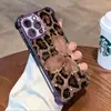 Capa de Celular de Luxo com Estampa de Leopardo e Borboleta Anti-Queda Eletrodepositada Mais Vendida da Amazon para Apple 17Pro Iphone16