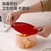 Caja Redonda para Conservar Frescos con Tapa Roja, Caja de Almacenamiento Grande, Caja Transparente para Almacenamiento en Cocina, Caja Sellada con Tapa, Caja para Carne Congelada, Lonchera