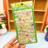 Transfronteiriço 3D Brilhante Cristal Sólido Ouro Carimbado Plástico Rígido Desenho Animado Infantil Fofo Embossado Adesivos DIY Criativo