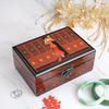 Nuevo Joyero de Madera Chino Laca Antigua Empujando Luz Caja de Boda Caja de Almacenamiento de Joyas Vintage Regalo de Boda