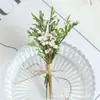Ramo Mini de Flores Secas Transfronterizo de 12 cm, Flores Reales, Rosas, Gypsophila, Regalo, Ramillete, Decoración de Coche, Decoración Hecha a Mano