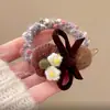 Lindo pasador de felpa de calabaza de lana para mujer, elegante y a la moda, adecuado para peinados de moño, banda elástica para el cabello, accesorio para el cabello