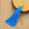 Borla de hilo metálico dorado de 8 cm, borla decorativa, colgante para ropa, adorno de bola de tornillo, borla para marcapáginas, al por mayor