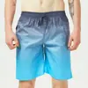 Calça de Praia Gradiente Solta de Secagem Rápida Transfronteiriça Masculina Tendência Tamanho Grande Roupa de Banho para Casal Férias na Praia Fonte Termal