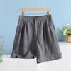 Fotos Reales Pantalones de Cinco Puntos de Pierna Ancha de Algodón y Lino para Mujer, Nuevos Shorts Casuales Retro Sueltos de Verano 2026, Pantalones de Cintura Alta de Longitud Media para Ropa de Exterior