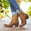 Ebay Comercio Exterior Transfronterizo Otoño e Invierno 2020 Nuevas Botas de Tacón Grueso de Tacón Medio 40-43 para Mujer