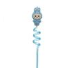 Pajitas Espirales Coloridas Lindas Pegatinas Decorativas para Pajitas de Goma Suave de PVC Pajitas en Forma de Espiral de Dibujos Animados de Mascotas