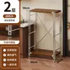 Estante para microondas de cocina, estante de almacenamiento de varias capas de pie estilo japonés, mesa multifuncional para cortar y preparación para el hogar