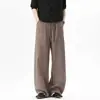 Pantalones de Punto Rectos Estilo Perezoso de Marca de Moda Sueltos con Caída Pierna Ancha Versátiles Casuales Largos para Hombre Modelo Nuevo 2026
