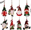 Colgante de decoración navideña nuevo transfronterizo 8 piezas enano de madera Papá Noel adornos para árbol de Navidad colgante de decoración del hogar