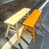 Banco Largo de Madera Maciza, Banco de Madera, Taburete Largo, Banco de Madera para Hot Pot, Banco Largo para Mesa de Comedor, Taburete Pequeño de Madera para Sentarse