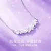 Collar de Plata de Ley S925 Flor de Glicinia Estrella Fugaz para Niñas, Cadena de Clavícula de Lujo Ligero Nicho de Gama Alta, Regalo de Cumpleaños para Novia
