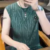 Chaleco de Hielo de Seda de Verano para Hombre Camiseta sin Mangas Delgada Transpirable de Secado Rápido Top Camiseta Deportiva sin Mangas Fitness Moderna