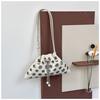 Bolsa Feminina Vintage de Ombro Único Vazada com Rebites, Bolsa de Mão Versátil Tipo Balde, Bolsa Tote de Ombro Cruzado para Rua com Cordão