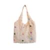 Bolsa de Ombro de Lona Texturizada Nova com Coração Transfronteiriça Bolsa de Mão de Grande Capacidade Bolsa de Ombro Texturizada para o Dia a Dia