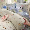 Conjunto de Roupa de Cama Estampada Lavada Antiga Modelo Novo 2026 com Capa de Edredom, Lençol de Cima e Lençol com Elástico - Conjunto de Quatro Peças