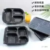 Lonchera Desechable con Tres Compartimentos y Cuatro Compartimentos, Caja para Comida Rápida con Compartimentos, Lonchera de Cinco Compartimentos de Grado Alimenticio, Caja para Llevar Comida Rápida, Lonchera