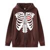 Sudadera Y2K Calavera 2025 para Hombre y Mujer, Estilo Gótico Pareja Harajuku Talla Grande Sudadera con Cremallera Marca de Moda