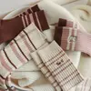 Calcetines de lana cálidos de tubo, bordados, serie en polvo, de punto, para niños, otoño e invierno