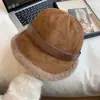 Dos Formas de Usarlo~ Gorra de Béisbol de Felpa Engrosada de Gamuza Invierno Retro Ajustable Sombrero de Equitación Gorra de Béisbol