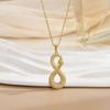 Colar Feminino Infinito Pingente de Oito Caracteres Venda Quente Transfronteiriça Design de Nicho Sentido Avançado Doce Temperamento Acessórios de Aço Titânio Atacado