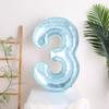 Globo Digital de Película de Aluminio de 32 pulgadas Color Gelatina Cristal Azul Decoración de Fiesta Escena de Cumpleaños Número 1 Infantil