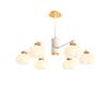 Lámpara de araña para sala de estar estilo algodón log crema, retro japonés tipo calabaza para dormitorio, comedor, salón principal con flores antiguas