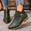 Botas Martin Estilo Británico Retro para Mujer 2026 Nuevo Llegada Otoño/Invierno Punta Puntiaguda Hebilla Tacón Medio Cremallera Lateral Botines Chelsea