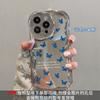 Adecuado para funda de teléfono móvil Apple 15 iPhone 14 Mariposa Azul Soporte 17Promax Plateado Electrochapado 12 Silicona 16 Mujeres