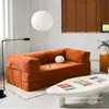 Sofá-Cama Comprimido de Tecido Retrô Sala de Estar Quarto de Apartamento Pequeno Dobrável Removível Lavável Duplo Três Pessoas Uso Duplo Sofá Modular