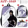 Riman Animation Accesorios de Muerte Mochila Escolar Juvenil Mochila Escolar Mochila Casual para Hombres y Mujeres Estuche para Lápices Set de Tres Piezas