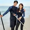 Traje de Buceo Coreano Pareja Femenina Traje de Baño para Snorkel Conservador Adelgazante Dividido Manga Larga Protección Solar Secado Rápido Traje de Surf Traje para Medusas