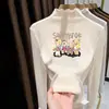 Blusa Térmica Versátil de Manga Longa com Fleece Escovado para Meninas com Gola Meio-Alta Franzida Chegada Nova Outono/Inverno 2026