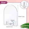 Tarjeta de asiento semicircular arqueada con soporte cuadrado en blanco transparente de acrílico personalizada, tarjeta de mesa digital para fiesta de boda DIY