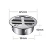 Tapa de Drenaje de Piso para Tejado de Acero Inoxidable Gruesa Redonda Exterior Jardín Plana Tipo Inserción de Tarjeta Recogedor de Agua de Lluvia Drenaje Anti-Obstrucción