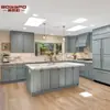 Fábrica de Guangzhou Gabinetes de Madera Maciza Personalizados Estilo Americano Europeo Color Sólido Gabinetes de Cocina Comercio Exterior Personalizados Personalización Integral de Toda la Casa