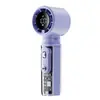Ventilador de Refrigeração Portátil de Mão com Display Digital Recarregável por USB Ventilador Pessoal Turbo com Placa de Resfriamento por Compressa de Gelo Ventilador Mini Dobrável de Mesa e Pescoço para Viagem ao Ar Livre e Refrigeração de Verão