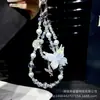 Cadena Colgante para Teléfono Móvil Mariposa Luminosa Cadena de Muñeca Tejida a Mano con Cuentas de Cristal Pujiang Cordón para Teléfono Móvil de Perla Venta al por Mayor