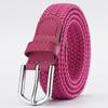 Cinturón tejido elástico de lona para hombre y mujer sin agujeros y sin perforaciones, cinturón de estudiante moderno para combinar con todo