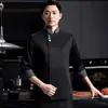 Ropa de trabajo de chef con personajes bordados, manga larga, para catering, restaurantes occidentales, hoteles, cocinas traseras, uniforme de chef verde, ropa de trabajo, otoño e invierno