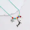 Colar de Maçã de Cerâmica Jingdezhen Colar Borboleta Dopamina Personalidade Fresca Feminina Moda Versátil Colar Venda por Atacado