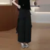 Traje de Mujer Personalizado Estilo Chino Nuevo para Verano 2026, Elegante Top sin Mangas con Parches de Encaje, Pantalones de Pierna Ancha Adelgazantes