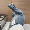 Calça Jeans Workwear Estilo Americano com Padrão de Bambu, Scimitar, para Mulheres, Nova Coleção Outono 2025, Calça Harem Solta Sycamore Sickle