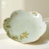Soporte para Olla de Cerámica con Forma de Pétalo de Osmanthus Pintado a Mano para Juego de Té Kung Fu Accesorios para Ceremonia del Té Bandeja Seca para Burbujas Casera Bandeja para Bocadillos de Té