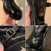 Versión de cuero de las botas Maillard, estilo retro, botas de media caña de cuero genuino, botines de tobillo con hebilla de cinturón para mujer, botas estilo Martin de suela gruesa, botas de ajuste ceñido