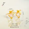 Puzuojiu Accesorios DIY Dorados Arena Sin Decoloración Pendientes de Corazón con Lazo Completamente de Diamante Pendientes Sencillos de Moda Pendientes para Mujer