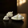 Conjunto de chá em argila de jade pintado à mão Mojing com orquídeas, gaiwan para uso doméstico, bule, xícara de chá e xícara de degustação