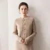 Cárdigan de Punto Holgado Estilo Nacional para Otoño e Invierno con Cierre de Botones de Cabra, Cuello Redondo, Diseño Hueco, Nuevo Suéter de Cachemira Estilo Nuevo Chino para Mujer